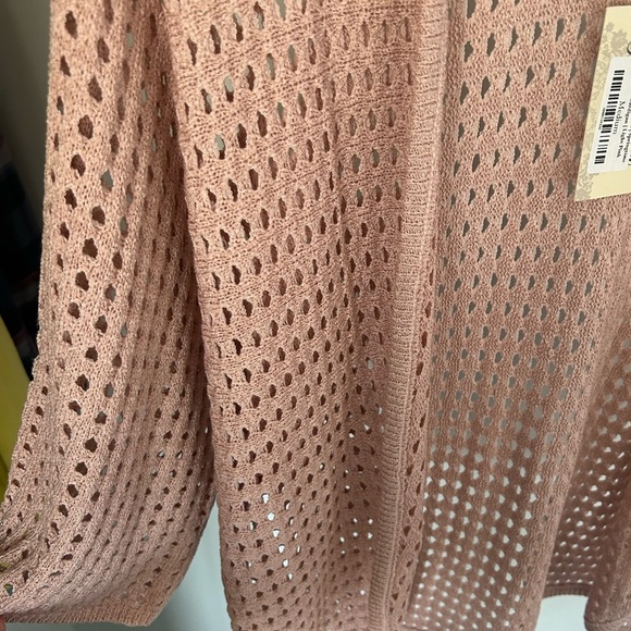 💚💚2 DAY Closet Clearout💚💚 Grace & Lace Light Pink Open-Knit Cardigan - Picture 2 of 4